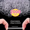 thumbnail image 2 of 2000 PCS Mini Small Rubber Bands for Hair, Tiny Clear Hair Elastics, Hair Rubber Bands for Girls Toddler Kids Baby, Premium Elastic Hair Ties with 2 PCS Topsy Tail Hair Tools by, 2 of 5
