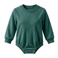 thumbnail image 2 of OGLCCG Toddler Baby Boy Girl Bubble Romper Infant Oversized Plain Long Sleeve Crewneck Sweatshirt Bodysuit Cute Bodysuit Tops 0-24M, 2 of 5