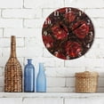 thumbnail image 3 of Red Roses Black 10 inch Wall Clocks Non Ticking Easy to Read Battery Decorative for Home Bathroom Kitchen Bedroom Living Room, 3 of 8