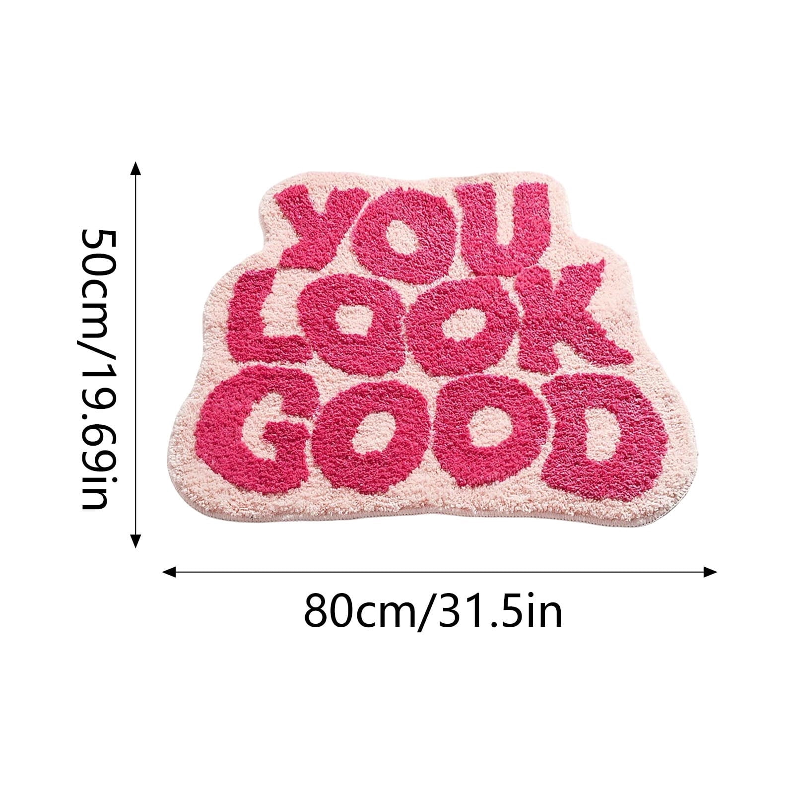 You Look Good Bath Mat Pink, Cute Bathroom Rugs for Girls Fun Funny Funky Rug Bedroom Pink Preppy Bathroom Decor Hello Beautiful Gorgeous Bath Rugs for Kids Women Non-