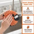 thumbnail image 4 of REGALWOVEN Chenille Hand Towels with Hanging Loop, 1 Pack Funny Bathroom Hand Towel in Sheep Shape, Absorbent Fast Drying Towels Orange 7" x 7", 4 of 6
