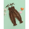 thumbnail image 3 of Caoirhny Toddler Girl Sling Jumpsuit, Heart/Leopard Printed Pleated Tie-Up Simple Style Overalls, Casual Sweet Romper, 3 of 8