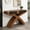 Brown Table with Black Drawers+1, variant on Ashwood Veneered Console Table with Cross Leg Black Table Brown Drawers