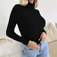 thumbnail image 2 of LOVZFMLL Sweaters for Women Turtleneck Ribbed Pullover Solid Color Classic Fashion Undershirt Slim Tops Warm Fall Winter Clothes, 2 of 5