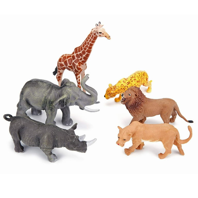 BOLZRA Safari Animals Figures Toys, Realistic Jumbo Wild Zoo Animals  Figurines Plastic African Jungle Animals Playset for Kids Toddlers, 14  Piece Gift