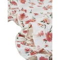 thumbnail image 5 of INSPIRE CHIC Women's Summer Floral Print Shirt Button Down V Neck Ruffle Trim Puff Short Sleeve Blouse Tops Beige M, 5 of 5