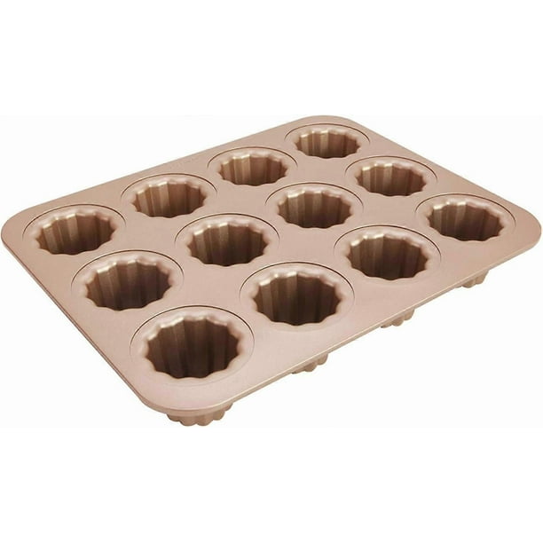 Mold - Carbon Steel Baking Pan - French Pastry for Crispy and Golden Mini Non-Stick Muffin Pan 12-Cup