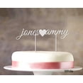 thumbnail image 1 of Custom Name Glitter Cake Topper Personalized Wedding Cake Toppers Color Option Available 5-7 Inches Wide, 1 of 1