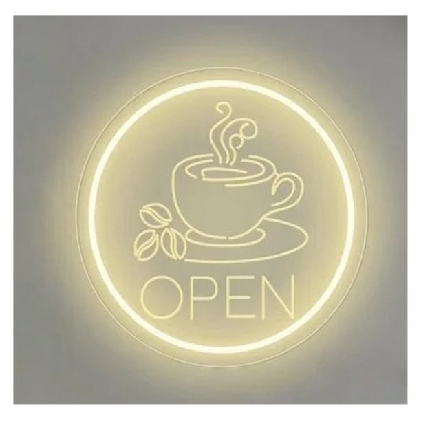 Letrero De Neón De Café Con Grabado 3D Y Luz Regulable Por USB Para Cafetería, Tienda, Bar De Té, Decoración De Cocina,38x38cm