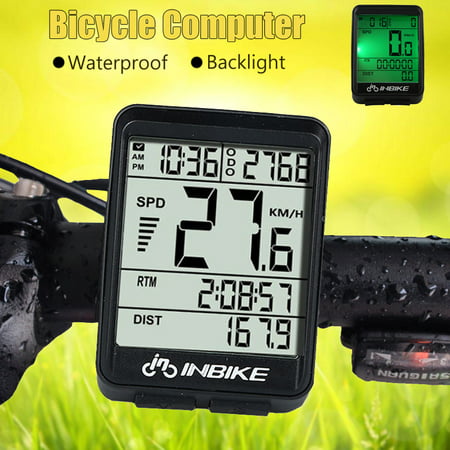 Bicycle Odometer Professional Wireless Waterproof Backlight Cycling Bike Digital Computer Speedometer LCD Stopwatch Day-Night Backlight For Outdoor