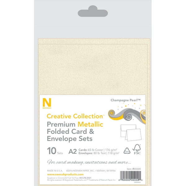Neenah® Creative Collection™ Metallic Card And Envelope Set, A2