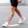 thumbnail image 1 of Bas Roses Thème de Noël Confortables Chaussettes de Sport Mi-Mollet Imprimées 3D Mignonnes, 1 of 5