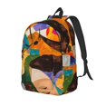 thumbnail image 1 of Saiise Abstract Musical Faces Print Laptop Backpack - Adjustable Shoulder Straps, Water-Resistant, Large Capacity, Stylish Design, Unisex for School, Office, Travel-Medium, 1 of 5