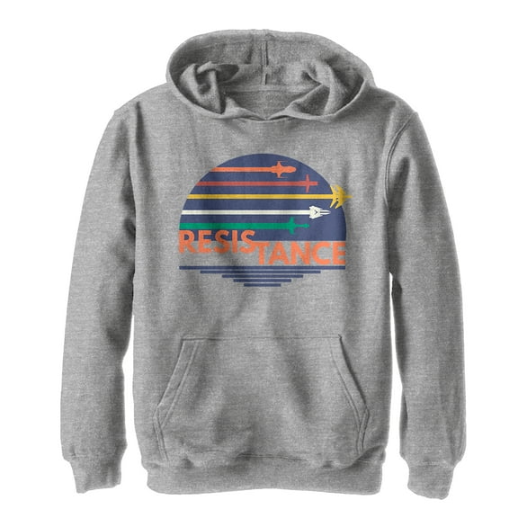 Boy's Star Wars Resistance Pilot Rainbow Race  Pull Over Hoodie Athletic Heather Large