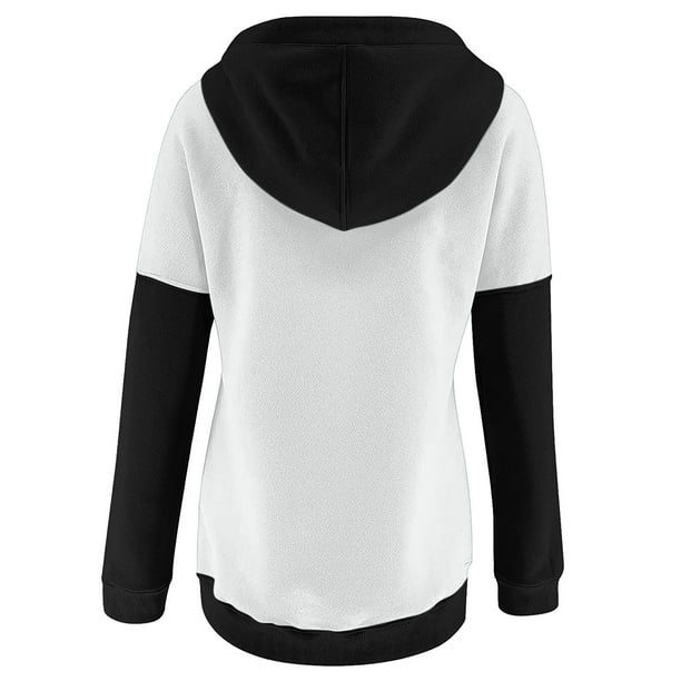 WREESH Women Casual Pullover Patchwork Button Down Hoodies