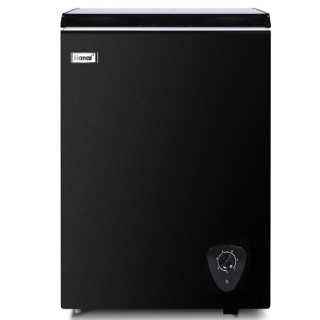 WANAI 3.5 Cu.ft Chest Freezer,Upright Freezer with Top Open Door,Black