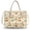 Beige - Rabbit Fox Flower, variant on Flame Butterfly Print Clear PVC Tote Bag for Women, Large Lightweight Shoulder Handbag with Zipper, Oversize Shopper Tote for Daily Commute Work Travel