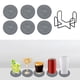 thumbnail image 1 of Juego de manteles individuales redondos de algodón tejido resistente al calor | Posavasos de hilo antideslizantes para mesa y mostrador | Aislamiento térmico | 6 piezas con soporte de almacenamiento, 1 of 6