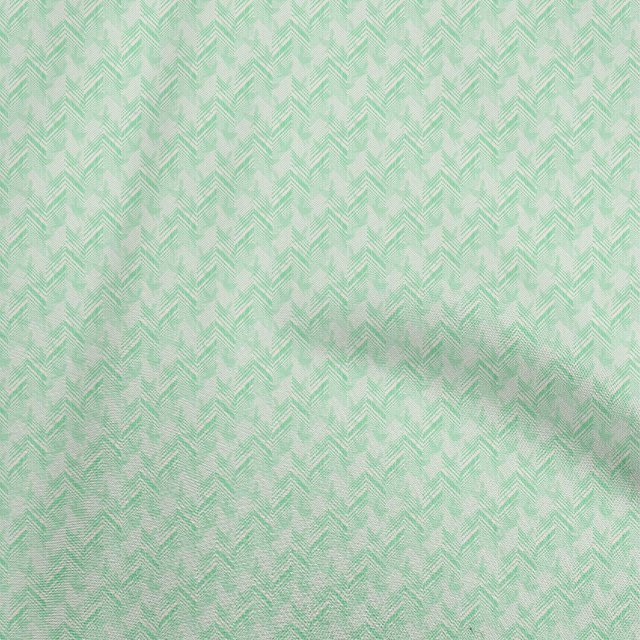 oneOone Polyester Spandex Sea Green Fabric Chevron Sewing Material Print Fabric By The Yard 56 Inch Wide