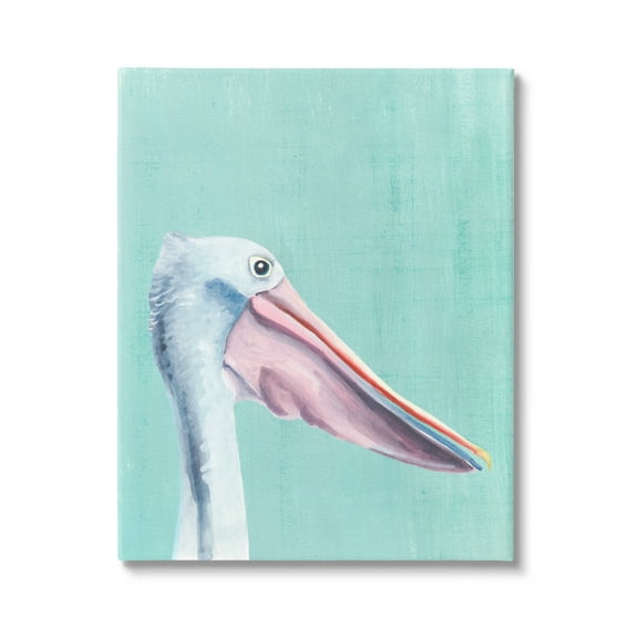 Stupell Industries Pelican Head Detailed Sunny Pastel Portrait,16 x 20, Design by Annie Warren