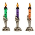 thumbnail image 2 of Northlight LED Skeleton Hand Halloween Candles - 8.25" - Set of 3, 2 of 5