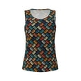 thumbnail image 4 of Xecao Retro Tape print women's scoop neck, loose-fit workout tank tops for the gym., 4 of 9