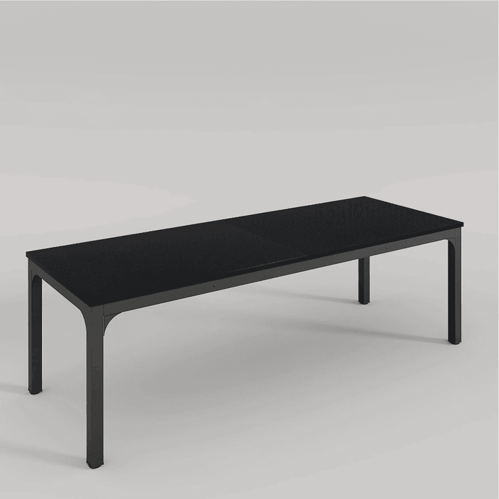 Demi Bonn 78" Executive Computer Desk with Metal Frame, Modern Duty Study Writing Gaming Table for Home Office, Rectangle Conference Table, Black