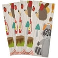 thumbnail image 2 of GZHJMY Cartooon Fox Hedgehog Owl Bear Mushroom Kitchen Towels Dish Bar Tea Towel Dishcloths Set of 4 Super Absorbent Soft 18 x 28 inches Washcloths Decorative Towels, 2 of 7