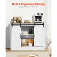thumbnail image 4 of KFFKFF Beverage Station Cabinet, Dimensions 41.8 x 15.8 x 32.1 in, Rustic Beverage Station Cabinet with Triple Layer Storage, Beverage Station Table with Sliding Doors, Rustic Buffet Sideboard, 4 of 8