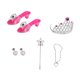 thumbnail image 2 of Juego de 7 piezas de coronas y zapatos de princesa para niñas, juego de simulación, joyas para niñas pequeñas Rosado, 2 of 9