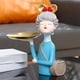 thumbnail image 1 of Resina de dibujos animados Chica Estatua Macarena Bandeja de tocador Escultura Organizador azul, 1 of 8