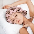 thumbnail image 5 of Abstract Hearts Leopard pink Silk Bonnet for Sleeping Women Men, Adjustable Elastic Satin Bonnet Bonnet for Sleeping, Soft Similar Silk Curly Cuteness Hair Bonnet for Sleeping, 5 of 7