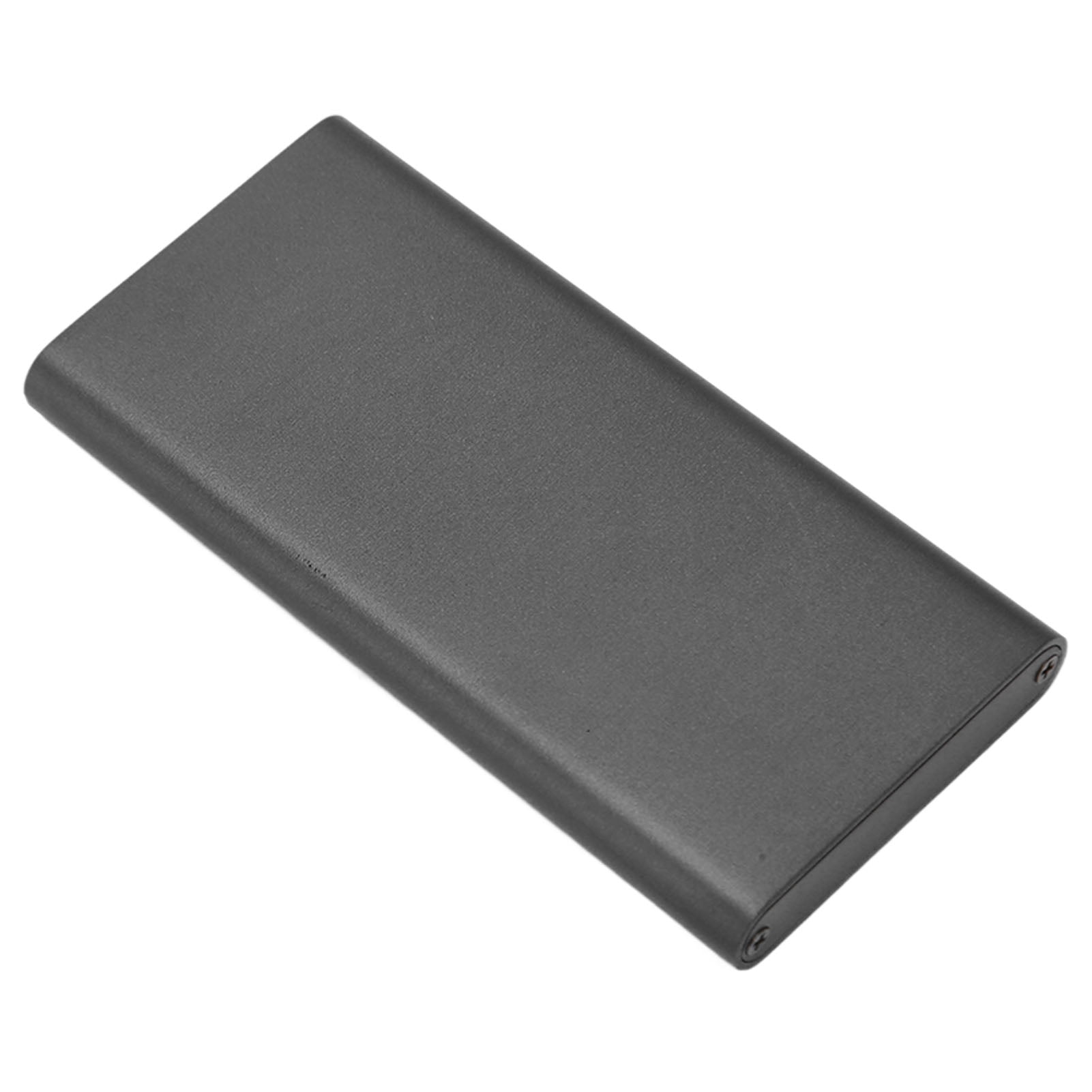 Hard Drive Enclosure, Tyep C To MSATA Solid State Drive Enclosure Heat Dissipation  for Computer Black