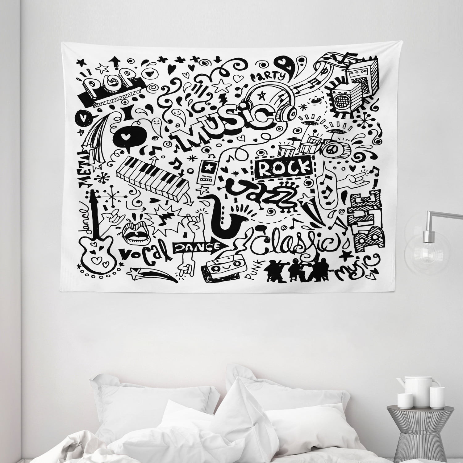 Music Tapestry Wall Hanging Art Bedroom Dorm Room 2 Sizes Available 