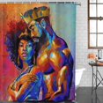 thumbnail image 2 of POGLIP Couple Fall in Love Colorful Creative 4 Piece Bathroom Set Shower Curtain Bath Rug Contour Mat and Toilet Lid Cover, 2 of 5