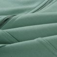 thumbnail image 4 of Sudadera de manga larga con solapa y media cremallera para mujer, color sólido, elegante, holgado, informal (verde grisáceo), 4 of 6