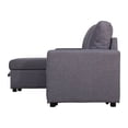 thumbnail image 6 of Bowery Hill Linen Blend Sleeper Sectional Sofa with Storage and Pillows in Gray, 6 of 15