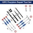 thumbnail image 2 of WORKPRO, 5.87 x 1.61 x 8.39 In Precision Torx Screwdriver Set with Spudger 12 Pieces, 2 of 6