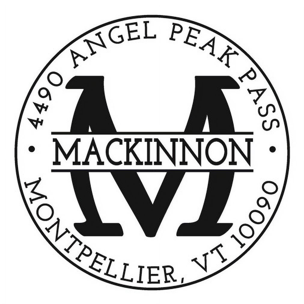Personalized Round Self-Inking Rubber Stamp - The Mackinnon
