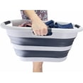 thumbnail image 3 of SAMMART 40L (10.5 gallon) Collapsible Plastic Laundry Basket - Foldable Pop Up Storage Container / Organizer - Portable Washing Tub - Space Saving Hamper / Basket, 3 of 7