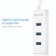 thumbnail image 4 of Hub USB3.0 de alta velocidad Hub USB3.0 de 4 puertos con fuente de alimentación micro USB Irfora Concentrador USB, 4 of 4