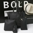 thumbnail image 2 of Stylago 4pcs Women Fashion Leather Handbags Tote Shoulder Bag Ladies Top Handle Satchel Purse and Zipper Wallet Set Black, 2 of 4