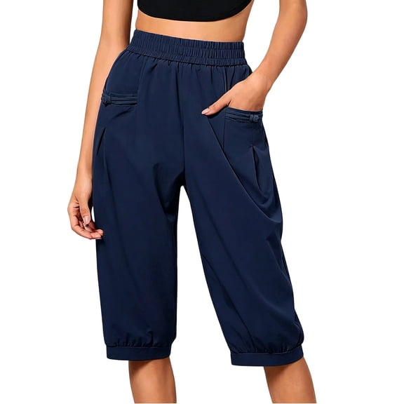 Luvrsol Capris for Women with Pockets Outdoor Cargo Capri Stretch Quick Dry Casual Walking Hiking Trousers S-3XL