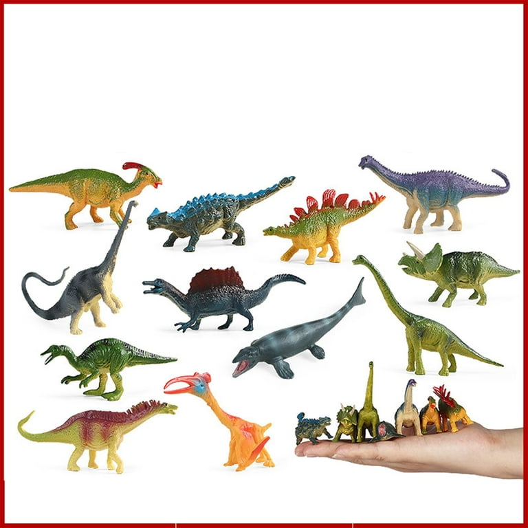 12x Lifelike Mini Dinosaur Figures Triceratops Sculpture Wildlife Animal  Playset for Garden Theme Toy Educational Toy 