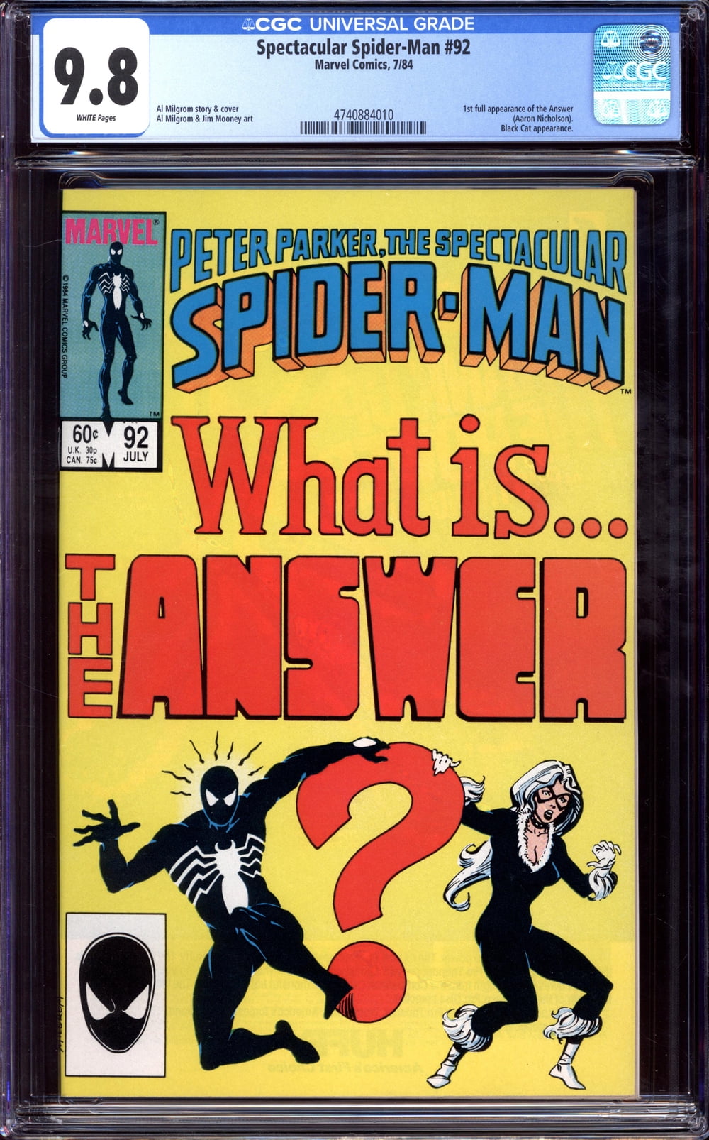 Cover of The Spectacular Spider-Man #92
