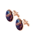 thumbnail image 2 of PhooArto Men's Classic Stainless Steel, Colorful Galaxy Shining Stars Cufflinks Business Wedding Shirts, Rose Gold, 2 of 7