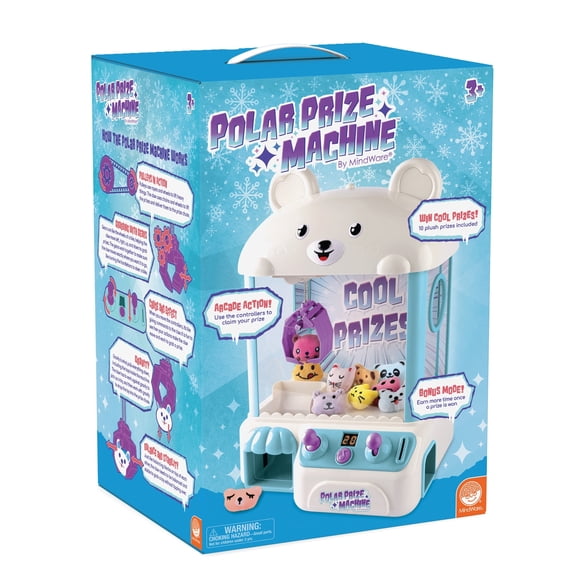 MindWare Kids Polar Bear Claw Prize Machine with Joystick, Electronic Arcade Game for Ages 3