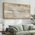 thumbnail image 2 of Large Framed Canvas Print Neutral Beige and White Textured with a Weathered LookWall Art Decorative Ready to Hang Painting for Living room Bedroom 60x30 inches Natural Frame, 2 of 7