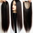 thumbnail image 5 of Human Hair Topper, 15×16 CM Simulated Scalp Silk Base with PU Around Straight Hair Topper 10-24 Inch Long European Virgin Hair Pieces for Women, 5 of 6