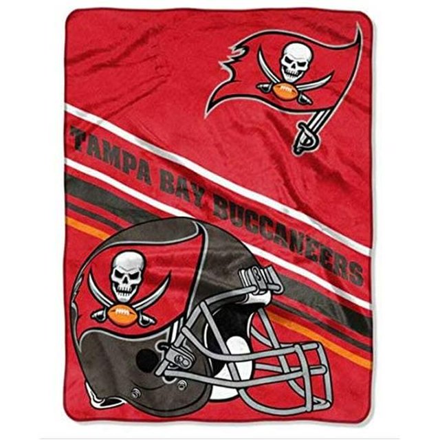 Caseys 9060425459 Couverture de Conception Inclinée Raschel des Buccaneers de Tampa Bay de 60 x 80 Po